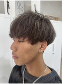 メンズ 王道マッシュ グレージュ ブリーチ ケアブリーチ