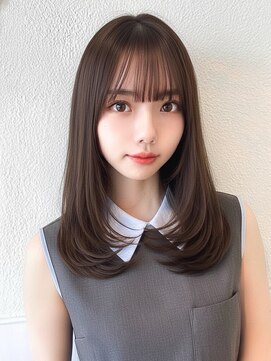 アフロート ディル(AFLOAT D'L) 小顔可愛い前髪顔まわりカットミディアムレイヤーストレート