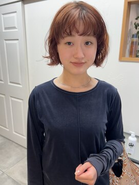 プフ 伏見(puf) [puf 伏見/丸の内/栄/名古屋]オレンジ×ニュアンスボブ★大野