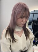 ホワイトピンク×裾カラー