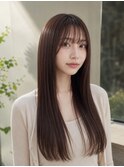 【髪質改善】美髪ストレート×ナチュラルブラウン