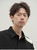 心斎橋シャドウパーマメンズマッシュウルフカット波巻きパーマ