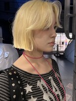 ダブ アオヤマ(DaB AOYAMA)&nbsp;抜きっぱなしブロンド　くせ毛活かし　切りっぱなしボブ