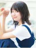 ウルフカット 流しバング