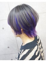 ヘアテリア リュウ 大塚(hair teria ryu) 【Bf→Af】ブリーチ2~3回/グレー×ラベンダーインナーバング