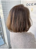 [OCEAN Hair&Life藤原純] 明るい白髪染☆ハイライトカラーボブ☆