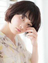 +animo吉川美南+マロンブラウンでオン眉クラシカルボブb