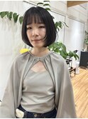 ボブウルフ フェイスレイヤー 小顔 暗髪 ワンレン