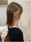 ダブルカラーインナーカラーホワイトベージュケアブリーチ