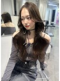 韓国くびれヘアレイヤーカット オリーブベージュ