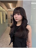 市野瀬裕奈/韓国ヘア/顔周りカット/レイヤーカット/暗めカラー