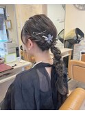 編みおろしパーティーヘア