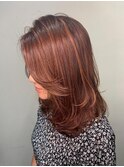 白髪ぼかしハイライト×カッパーオレンジ