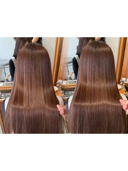 毎日のスタイリングがもっと楽しくなる。髪に優しい商材とプロの技術で、髪に触れる度、嬉しくなる質感へ。