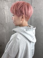 ドアベルヘアリビング(Door Bell hair Living)&nbsp;ショートカット×コーラルピンクカラー