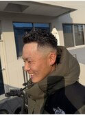オールバックパーマ/刈り上げ