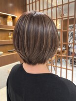 オーガニックトリコ 所沢(organic+tricot)&nbsp;40代50代◎秋カラー◎大人グレージュハイライト×ショートボブ