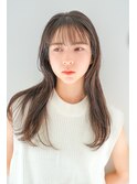大人くびれロング/シースルーバング/透け感ラベンダーベージュ