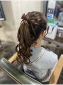 立体リボンポニーテール
