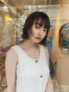 ヒュージ 三軒茶屋(huge) 透明感カラー×ミニボブ__ニュアンスカラー透明感Aラインボブ