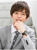 スーツ短髪ツーブロック束感モテる黒髪シークレットパーマ流行
