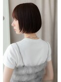 シースルーバング切りっぱなし丸みショートボブZ上尾20代30代