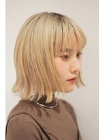 フラミューム 蒲田店(flammeum)&nbsp;ハイトーンの切りっぱなしボブ【蒲田】