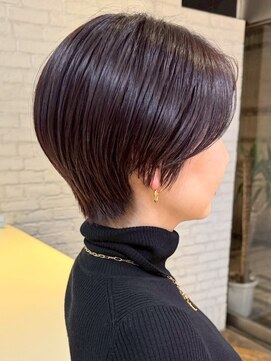 エリマ 横浜西口(elima) 横浜西口コンパクトショートピンクブラウンショートカット30代