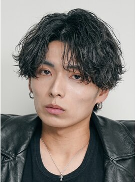 レタッチ バイ フィフス 天神大名(RETOUCH by fifth) 福岡天神ゆるめシャドウパーマメンズマッシュウルフカット緩め