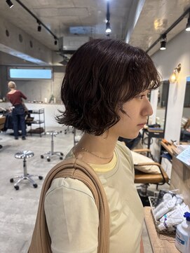 ラボヌールヘアーパルフェ 大宮西口店(La Bonheur hair parfait) bobパーマ　×  ピンクブラウン　【松梨)
