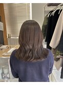 ミディアムヘア暗めカラーデザインカラーフェイスフレーミング