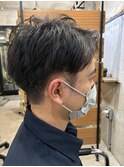 爽やかショートアップバングツーブロ