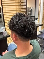 エクファ ヘア シェリル 草津 南草津店(ex-fa hair cherir)&nbsp;ミルクティーブロンド/ダークブルー/デジタルパーマ/南草津