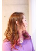 グラデーションピンク 心斎橋/堀江/南堀江 美容院 メンズ