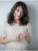 チャコールグレーくせ毛風アシンメトリー201u上尾30代40代50代