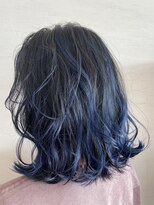 クロシェットヘアデザイン ネイビーグラデーションカラー