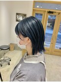 ウルフカット×ブルーグレージュ