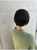 襟足スッキリ大人キレイなショートボブ 30代40代寒色系カラー
