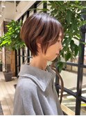 くびれショート/前髪あり/白髪ぼかし/30代/40代/50代@岡