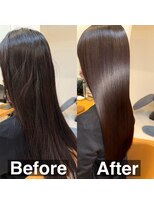 スリーク(SLEEK)&nbsp;SLEEK式髪質改善【縮毛矯正】ビフォーアフター　表面