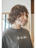 パーマボブショートスパイラル強め