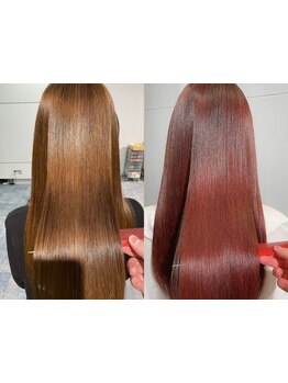 気になるクセやうねりを解消し、酸性ストレートで自然なストレートに♪ブリーチ毛への矯正もご相談下さい◎