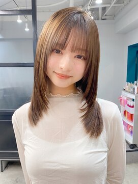 エトラ 渋谷店(etora) 韓国ヘア レイヤーカット 小顔 黒髪 オリーブグレー"