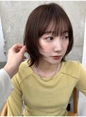 ボブ　レイヤーボブ　フェイスレイヤー　透明感カラー 