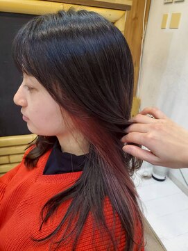 ヘアリゾート粋 リマ 銀座店(lima) イヤリングカラー/ブラウンレッド