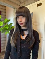 クレエ ヘアー デザイン(creer hair design)&nbsp;大人可愛い透明感カラーオリーブブラウン×ロングレイヤー20代