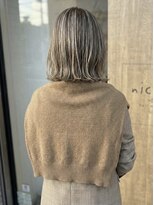 ニコリヘアワークス(nicori hair works)&nbsp;ボブ×ハイライト×シアーベージュ