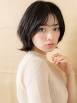 カバーヘア 上尾西口店(COVER HAIR)&nbsp;シースルーバング黒髪くびれヘア外ハネウルフボブX上尾30代40代