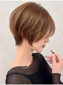 元町ショートカット白髪ぼかし白髪染めハイライト髪質改善ボブ
