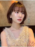 ☆春日☆縮毛矯正ミルクブラウンダウンバングダークパープル143